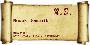 Medek Dominik névjegykártya